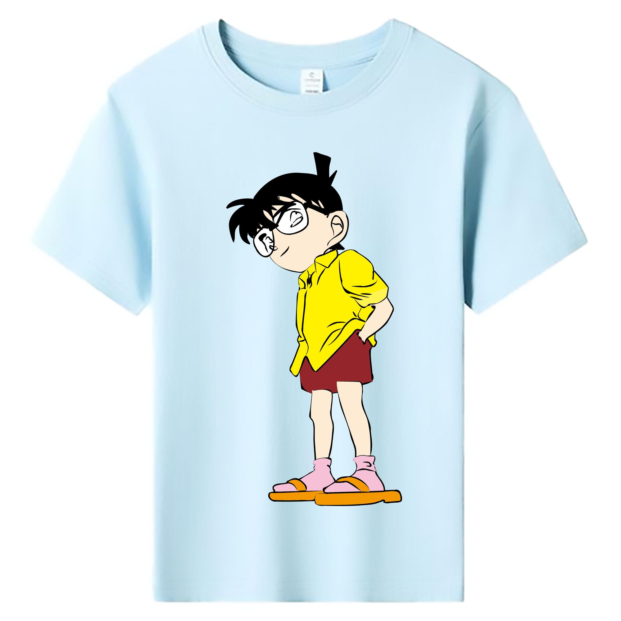 （画像用） 名探偵コナン 江戸川 コナン Detective Conan Conan Edogawa 綿100％キッズTシャツ（フロントプリント）